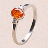 Silver ring with orange opal and zircons Ag 925 015001 OROP