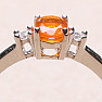 Silver ring with orange opal and zircons Ag 925 015001 OROP