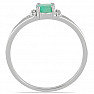 Silver ring with cut emerald and zircons Ag 925 015090 EM