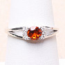 Silver ring with Madeira citrine and zircons Ag 925 015090 MCT