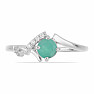 Silver ring with cut emerald and zircons Ag 925 015092 EM