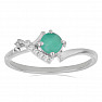 Silver ring with cut emerald and zircons Ag 925 015092 EM