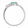 Silver ring with cut emerald and zircons Ag 925 015092 EM