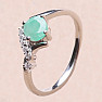 Silver ring with cut emerald and zircons Ag 925 015092 EM