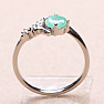 Silver ring with cut emerald and zircons Ag 925 015092 EM