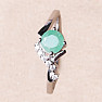 Silver ring with cut emerald and zircons Ag 925 015092 EM