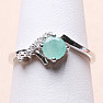 Silver ring with cut emerald and zircons Ag 925 015092 EM