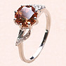 Silver ring with large cut nanozultanite and zircons Ag 925 015554 ZUL