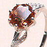 Silver ring with large cut nanozultanite and zircons Ag 925 015554 ZUL