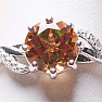 Silver ring with large cut nanozultanite and zircons Ag 925 015554 ZUL