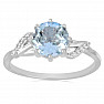 Silver ring with large Blue Sky topaz and zircons Ag 925 015554 BT