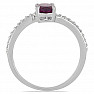 Silver ring with cut rhodolite and zircons Ag 925 017195 RH