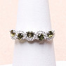 Silver ring with cut moldavites and zircons Ag 925 020711 MD