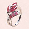 Silver ring with cut rubies Ag 925 023241 RB