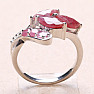 Silver ring with cut rubies Ag 925 023241 RB