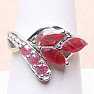 Silver ring with cut rubies Ag 925 023241 RB