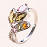 Silver ring with cut multicolored tourmalines Ag 925 023241 MT