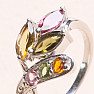 Silver ring with cut multicolored tourmalines Ag 925 023241 MT