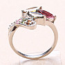 Silver ring with cut multicolored tourmalines Ag 925 023241 MT