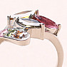 Silver ring with cut multicolored tourmalines Ag 925 023241 MT