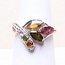 Silver ring with cut multicolored tourmalines Ag 925 023241 MT