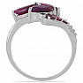 Silver ring with cut rubies Ag 925 023241 RB