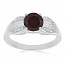 Silver ring with cut garnet and zircons Ag 925 026068 GT