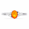 Silver ring with orange opal and zircons Ag 925 026295 OROP