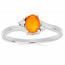 Silver ring with orange opal and zircons Ag 925 026295 OROP