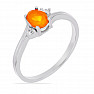 Silver ring with orange opal and zircons Ag 925 026295 OROP