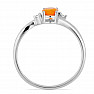 Silver ring with orange opal and zircons Ag 925 026295 OROP