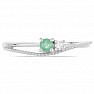 Silver ring with cut emerald and zircon Ag 925 031121 EM