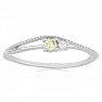 Silver ring with Lemon topaz and zircon Ag 925 031121 LET