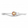 Silver ring with cut orange sapphire and zircon Ag 925 031121 OS