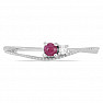 Silver ring with cut ruby and zircon Ag 925 031121 RB