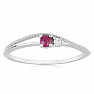 Silver ring with cut ruby and zircon Ag 925 031121 RB