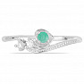 Silver ring with cut emerald and zircons Ag 925 031131 EM