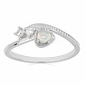 Silver ring with Ethiopian opal and zircons Ag 925 031131 ETOP