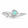 Silver ring with turquoise and zircons Ag 925 031131 TQ