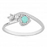 Silver ring with turquoise and zircons Ag 925 031131 TQ