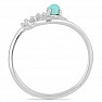 Silver ring with turquoise and zircons Ag 925 031131 TQ