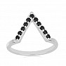 Silver ring with cut black onyxes Ag 925 034710 ONY