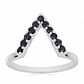 Silver ring with blue sapphires Ag 925 034710 SAF