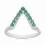 Silver ring with cut emeralds Ag 925 034710 EM