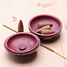 Stand Bowl red with flowers on incense sticks