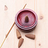 Stand Bowl red with flowers on incense sticks