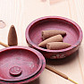 Stand Bowl red with flowers on incense sticks