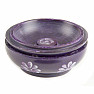 Stand Purple bowl with flowers on incense sticks