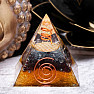 Orgonite pyramid Flower of life with garnet and crystal