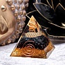 Orgonite pyramid Flower of life with garnet and crystal